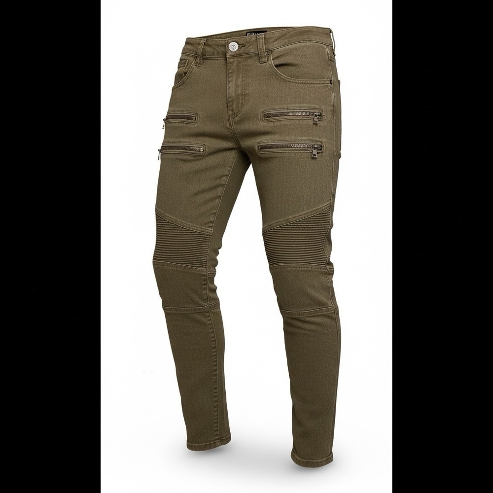 CJ Black‎ Premium Jeans Zipper Skinny Flex Punk Green Mens 32 x 30